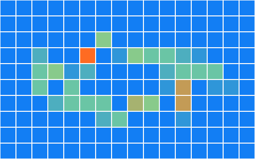 Tile occupancy heatmap